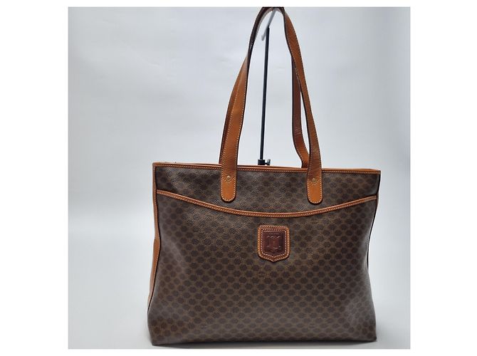 Céline Borsa Shopper Macadam Borsa a Spalla Unisex (Grado Articolo Raro) Marrone - vista 4