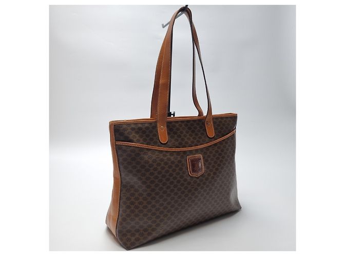 Céline Borsa Shopper Macadam Borsa a Spalla Unisex (Grado Articolo Raro) Marrone - vista 5