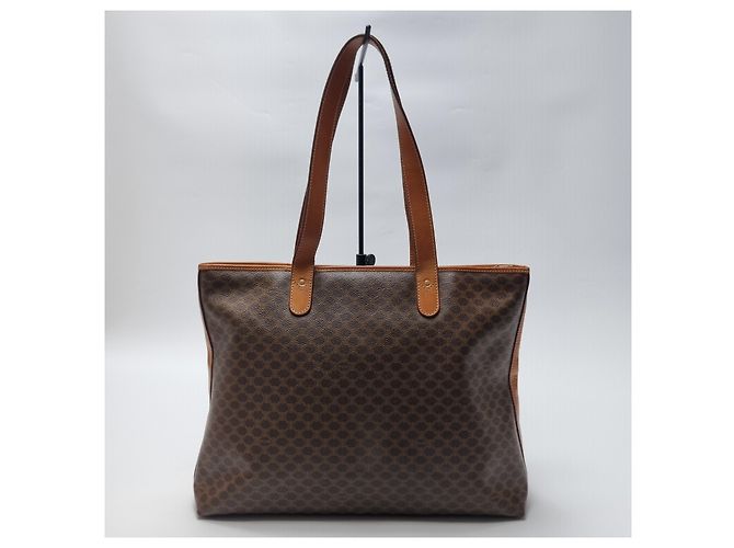 Céline Borsa Shopper Macadam Borsa a Spalla Unisex (Grado Articolo Raro) Marrone - vista 8