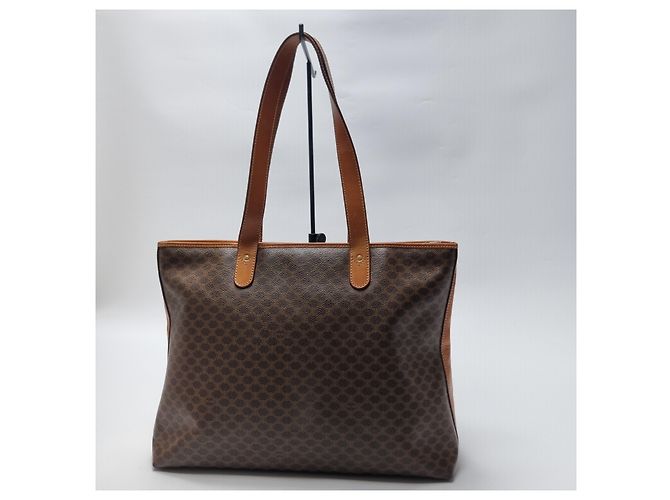 Céline Borsa Shopper Macadam Borsa a Spalla Unisex (Grado Articolo Raro) Marrone - vista 9