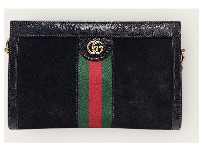 Gucci Piccola borsa a tracolla Ophidia Web in velluto nero - vista 2