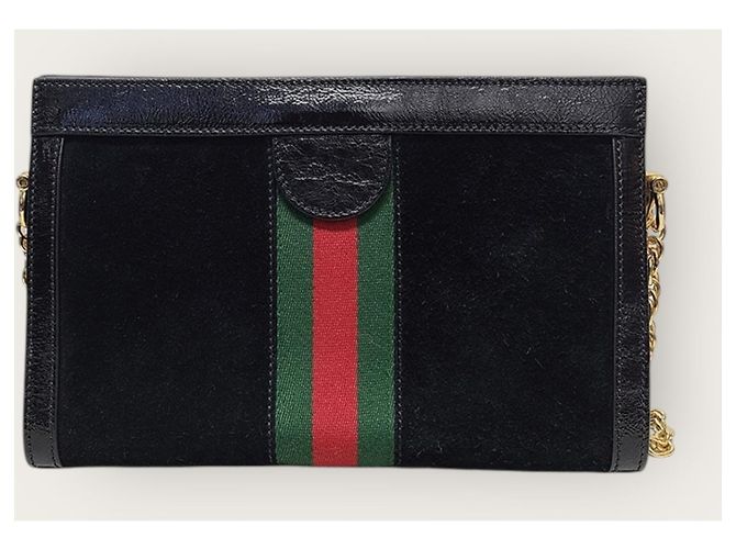 Gucci Piccola borsa a tracolla Ophidia Web in velluto nero - vista 6