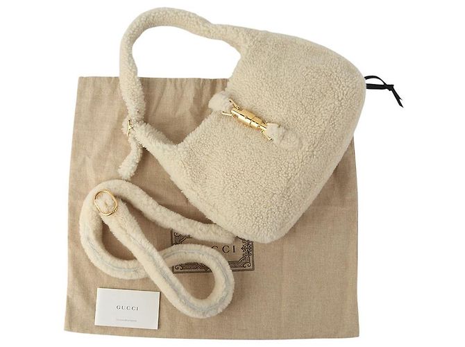Gucci Borsa a tracolla Jackie in shearling - vista 8