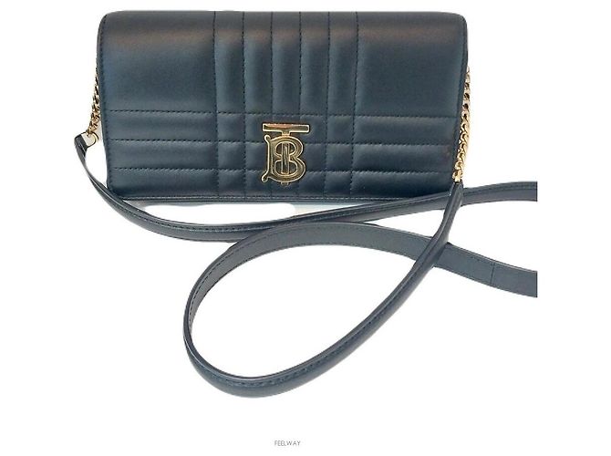Burberry Borsa a tracolla portafoglio TB Rolled Chain Nero - vista 2