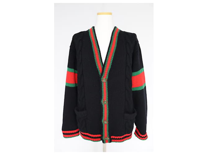 Gucci Oversized Strickjacke mit Zopfmuster Mehrfarben - Ansicht 2