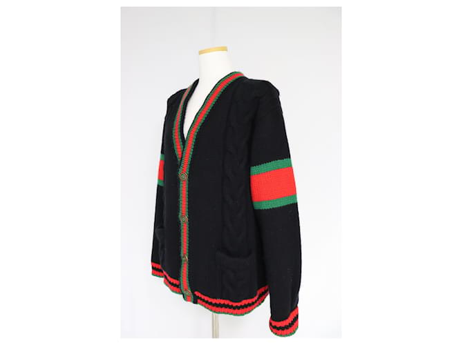Gucci Oversized Strickjacke mit Zopfmuster Mehrfarben - Ansicht 3