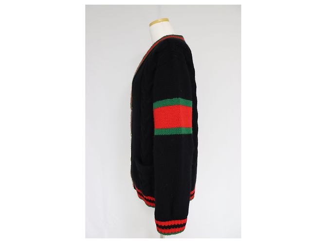 Gucci Oversized Strickjacke mit Zopfmuster Mehrfarben - Ansicht 4