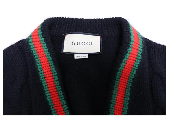 Gucci Oversized Strickjacke mit Zopfmuster Mehrfarben - Ansicht 8