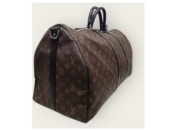 Louis Vuitton Bandoulière Keepall Monogram Macassar Marron - vue 3