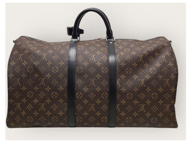 Louis Vuitton Bandoulière Keepall Monogram Macassar Marron - vue 6