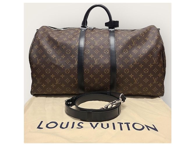 Louis Vuitton Bandoulière Keepall Monogram Macassar Marron - vue 8
