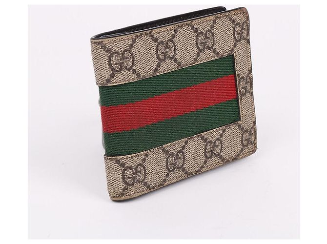 Gucci Portafoglio bifold da uomo GG Supreme Stripe Multicolore - vista 3