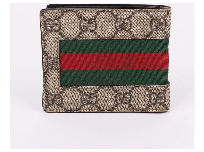 Gucci Portafoglio bifold da uomo GG Supreme Stripe Multicolore - vista 4