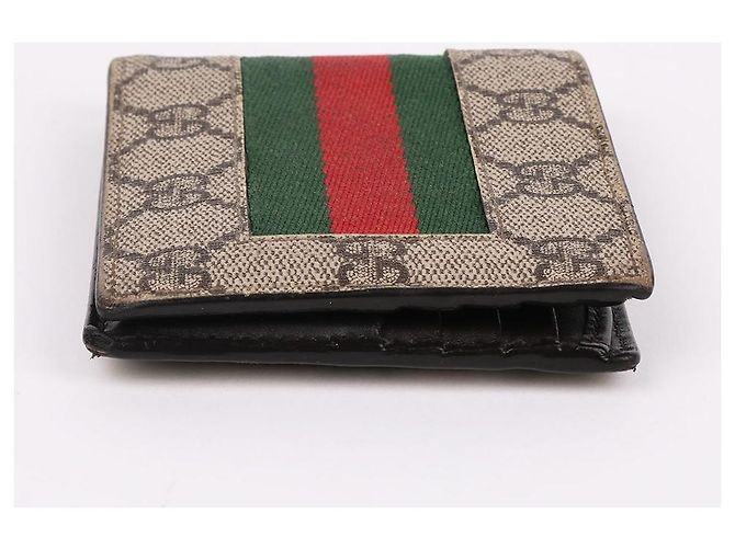 Gucci Portafoglio bifold da uomo GG Supreme Stripe Multicolore - vista 5
