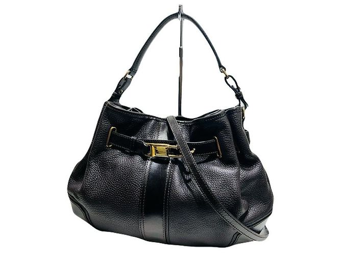 Burberry Borsa hobo in pelle marrone scuro, borsa a tracolla - vista 2