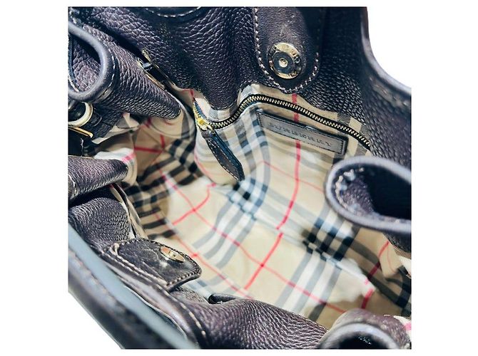 Burberry Borsa hobo in pelle marrone scuro, borsa a tracolla - vista 3