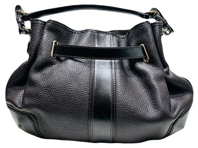 Burberry Borsa hobo in pelle marrone scuro, borsa a tracolla - vista 4