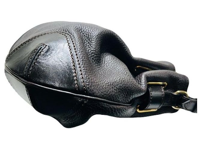 Burberry Borsa hobo in pelle marrone scuro, borsa a tracolla - vista 5