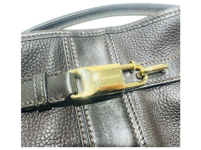 Burberry Borsa hobo in pelle marrone scuro, borsa a tracolla - vista 8