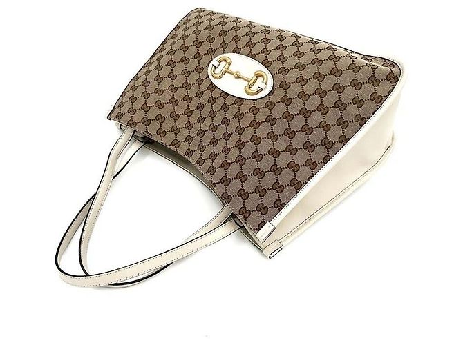 Gucci Borsa Tote e Borsa a Spalla Horsebit Marrone - vista 5