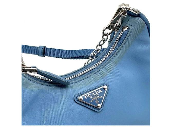 Prada Mini borsa a tracolla in nylon Blu - vista 7