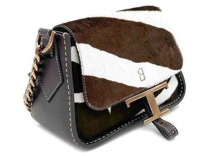 Tod's Borsa a tracolla con catena in shearling - vista 3