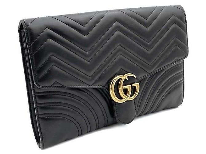 Gucci Clutch Marmont Matelassé Nero - vista 3