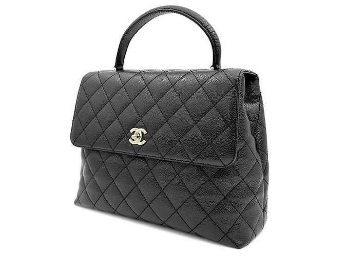 Chanel Caviar Handtasche mit Tragegriff Schwarz - Ansicht 2