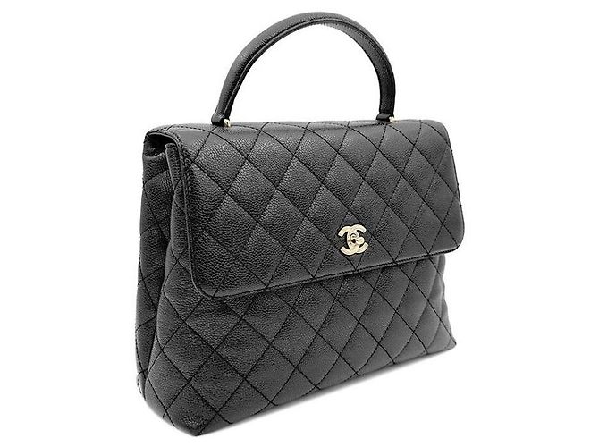 Chanel Caviar Handtasche mit Tragegriff Schwarz - Ansicht 3