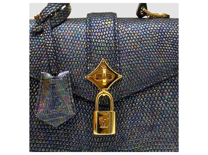Louis Vuitton Rose de Vingt Lizard Mini Nero - vista 4