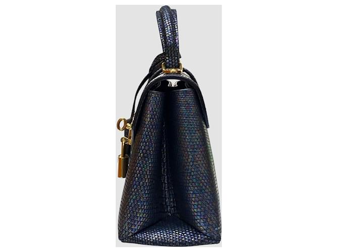 Louis Vuitton Rose de Vingt Lizard Mini Nero - vista 6