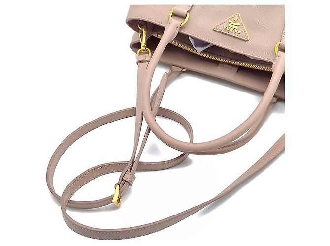 Prada Borsa Tote e Borsa a Spalla Saffiano Lux Rosa - vista 5