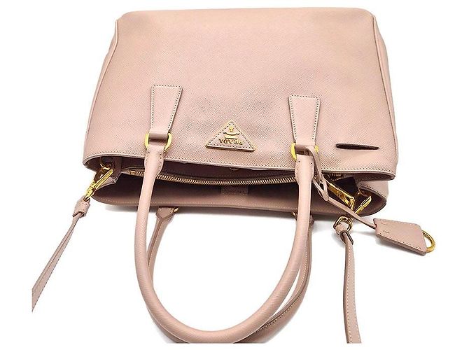 Prada Borsa Tote e Borsa a Spalla Saffiano Lux Rosa - vista 6