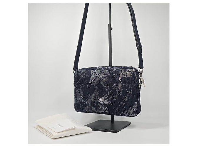 Gucci Piccola borsa a tracolla in denim Argento - vista 2