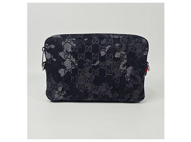 Gucci Piccola borsa a tracolla in denim Argento - vista 4