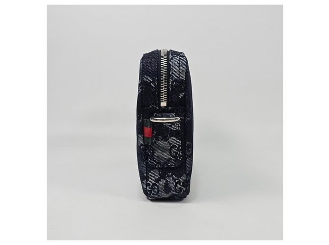 Gucci Piccola borsa a tracolla in denim Argento - vista 6