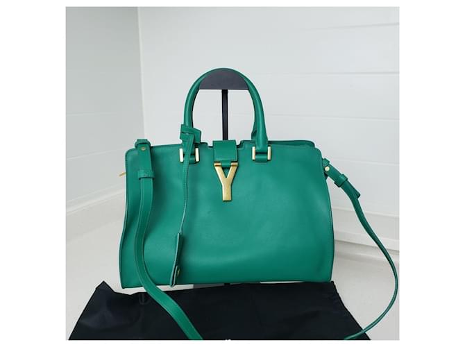 Saint Laurent Cabas Y-Line Chyc Verde - vista 3