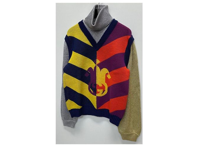 Gucci Gestreifter Jacquard-Rollkragenstrick Mehrfarben - Ansicht 4