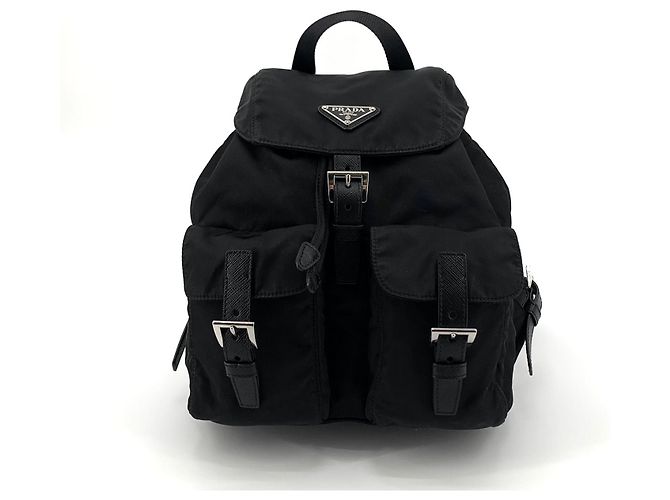 Prada Zaino Re-Nylon con logo Triangle Nero - vista 3