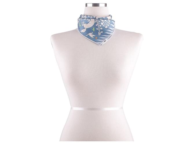 Hermès Detail-Schal Blau - Ansicht 11