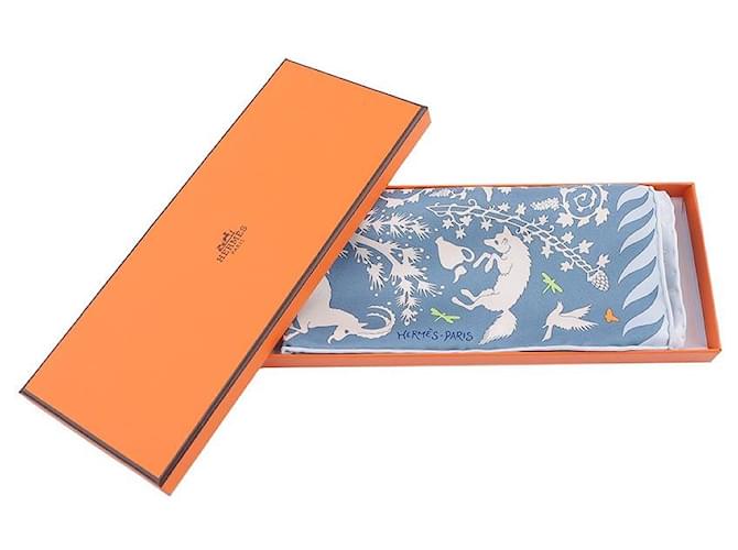 Hermès Detail-Schal Blau - Ansicht 2