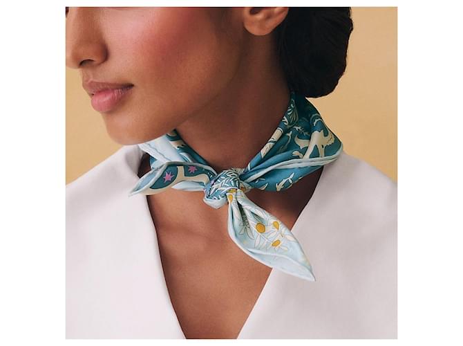 Hermès Detail-Schal Blau - Ansicht 5