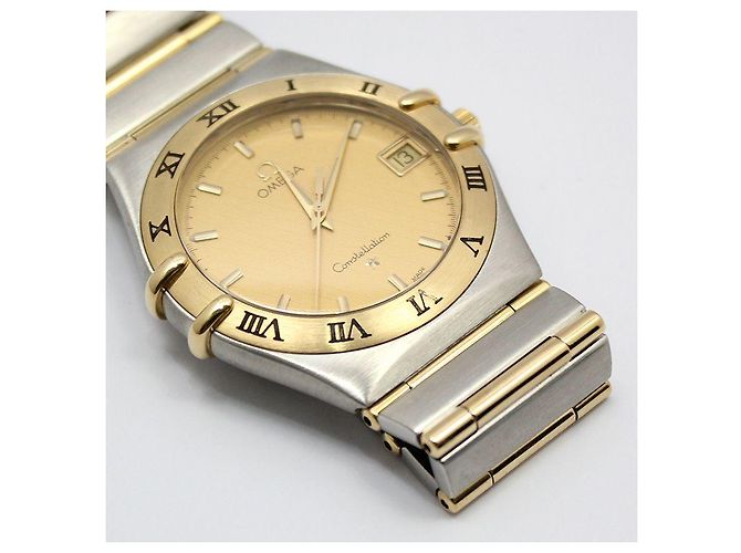 Omega Relógio Constellation Quartz Full Bar Combi Steel Dourado - vista 2