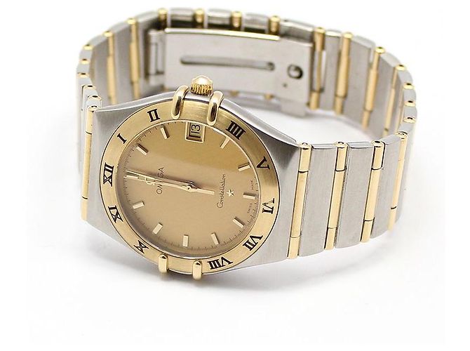 Omega Relógio Constellation Quartz Full Bar Combi Steel Dourado - vista 3