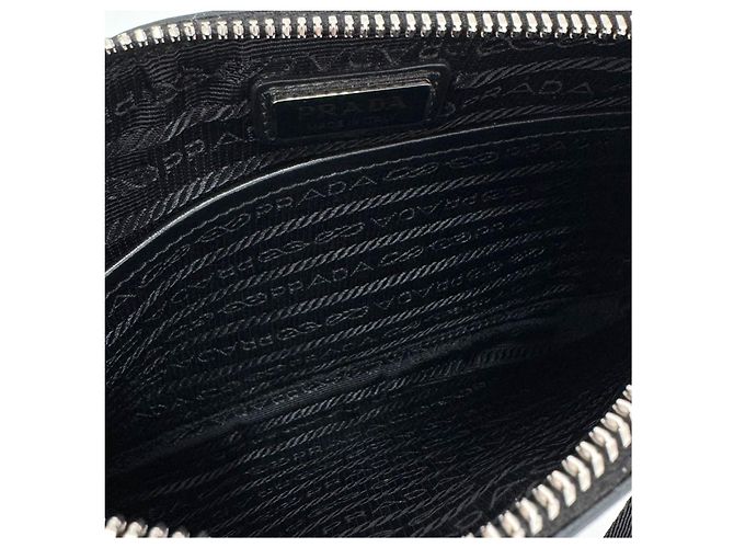 Prada Borsa a tracolla in pelle argento spazzolato - vista 14