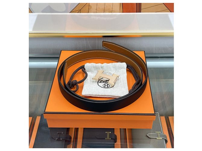Hermès Cinturón reversible para mujer Gold/Black Girosh Pink Gold Negro - vista 2