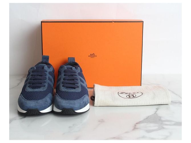 Hermès Sneakers in scamosciato Starter Blue - vista 2