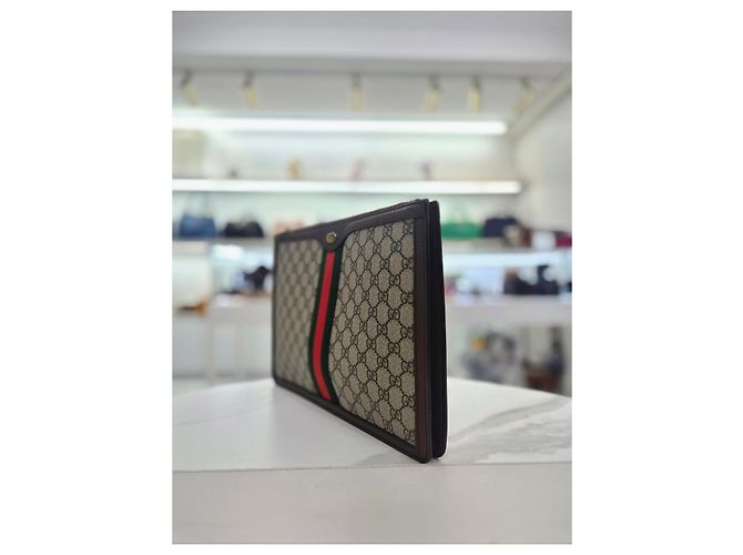 Gucci Clutch Portfolio Ophidia Supreme Marrone - vista 10