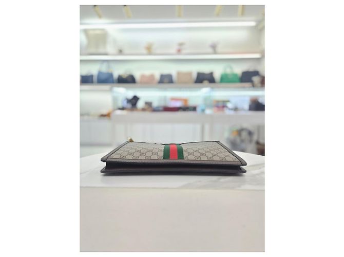 Gucci Clutch Portfolio Ophidia Supreme Marrone - vista 6