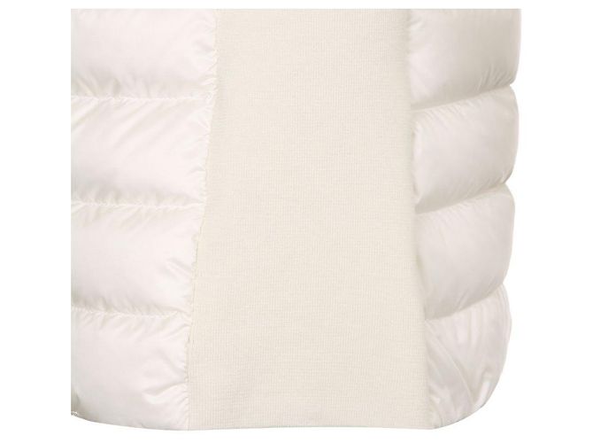 Moncler Cardigã de lã acolchoado com zíper para mulher Branco - vista 8